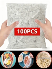 500pcs Elastic Food Freshness Wraps - Stretchable Clear Plate Covers, Disposable, Multi-Use, No Odor Kitchen Cling Film, Dust Protection For Home, Restaurant, Picnic - All Plate Sizes, Picnic Essentials|Decorative Wraps|Reusable Plastic Wrap, Plastic Wrap For Food - Multicolor - View 11