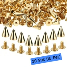 30/50/100/200Pcs Spiked Punk Rivets Multiple Sizes Screw Back Studs Punk Rock Bullet Rivets For Home DIY Sewing Clothing Leather Craft - Silver - View 17