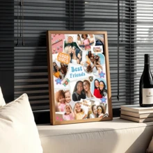 1 buah Kanvas Kolase Persahabatan yang Dipersonalisasi untuk Dinding, Kolase Foto Kustom dengan Bingkai Kayu - Dekorasi untuk Ruang Tamu, Kamar Tidur, Kantor Rumah - beraneka warna - View 12