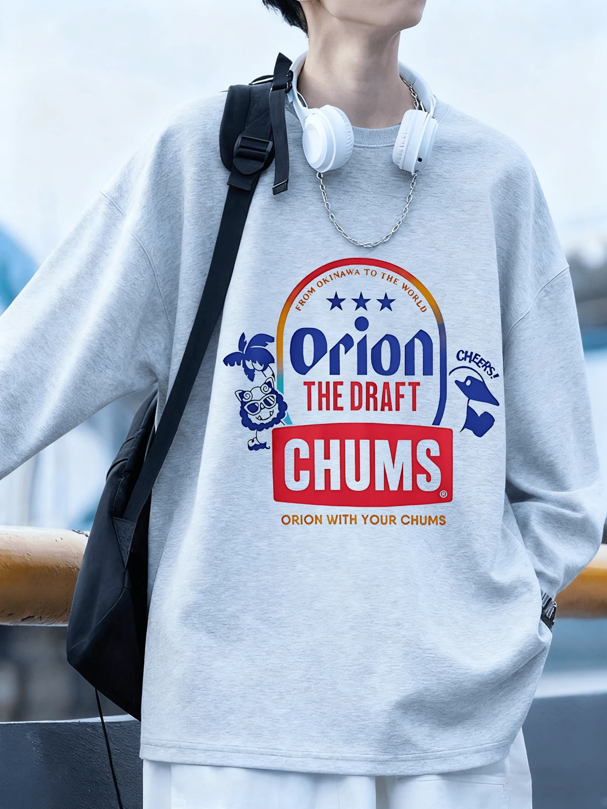 100% Cotton Men's Casual Cotton Crew Neck Long Sleeve T-Shirt, Regular Length, Comfortable And Breathable Fabric, Suitable For Everyday Wear, Washable, Casual And Unique Single Item - 淺灰色 - 查看 1