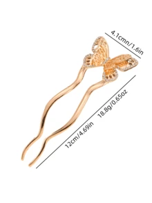 1 pezzo Fermaglio per capelli a farfalla di lusso, adatto per acconciature a chignon - Accessorio per capelli in metallo elegante per donne e ragazze, Estensione per chignon, Forcine per capelli