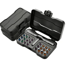 Conjunto de chaves de fenda magnéticas 24 em 1, conjunto de mini chaves de fenda com catraca faça você mesmo, kit de chaves de fenda de precisão removíveis e de automontagem, kit de ferramentas de precisão magnéticas faça você mesmo para PC, celular, relógio, bicicleta