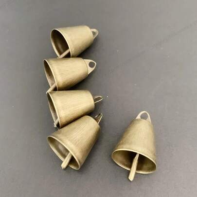 5 piezas de campanas de Navidad vintage de bronce - Tema de Papá Noel, campanas de metal adecuadas para decoración del hogar y fiestas, decoraciones navideñas, decoración de invierno