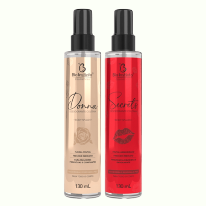 KIT 2 UNDs Body Splash Desodorante Colônia DONNA + SECRETS - Bio Instinto 260 ml