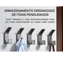 Kit Of 5 Luxury Multipurpose Adhesive Wall Hook Hanger No Mess - 灰色 - 查看 4