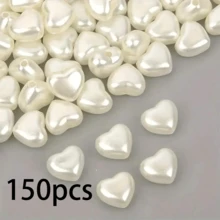 30/50/100/150 White Heart-Shaped Acrylic Beads, Perfect For DIY Jewelry Making - Ideal For Bracelets, Necklaces, And Rings, Jewelry Making Accessories