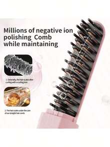 2-In-1 Hair Straightener And Curler, Featuring Negative Ion Technology, USB Rechargeable, Dry & Wet Use, Anti-Scald Protection, Ergonomic Handle And Digital Display, Suitable For Home, Travel And Outdoor Use - Ideal Gift For Men And Women (USB-C Compatible), Modern Hair Styling Tool