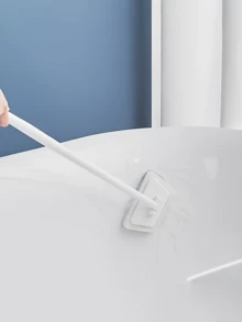 2pcs Long-Handled Sponge Cleaning Brush For Bathtub, Floor Tiles, Ceramic Tiles Toilet Cleaning Brush Bathroom Decor Fall Decor.Long-Handled Bathroom Wall And Floor Cleaning Brush With Detachable Sponge Head