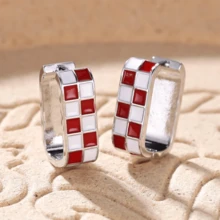 1 par de brincos quadrados femininos elegantes, presente de Natal