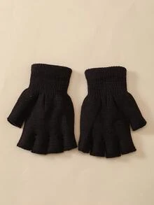 1pair Knitted Half Finger Gloves With Non-Slip Design For Women And Men Winter Warmth, Suitable For Outdoor Activities, Traveling, Home, And Office Work
