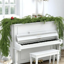 180cm Versatile Christmas Pine Tree Wreath, Realistic Norfolk Pine Garland, Rattan-Based, Perfect For Christmas, All Room Types, Indoor & Outdoor Holiday Decor Christmas Decorations Winter Room Decor