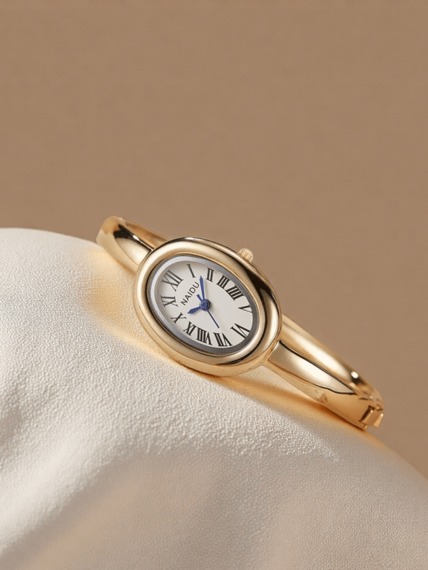 1pc Women's Bracelet Watch, Vintage Style Quartz Watch, Fashionable & Minimalist, Suitable For Daily Wear