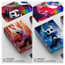 30pcs Hollow Knight Laser Cards, Collectible Trading Cards, Action Adventure Game Photo Cards, Halloween & Christmas Gift