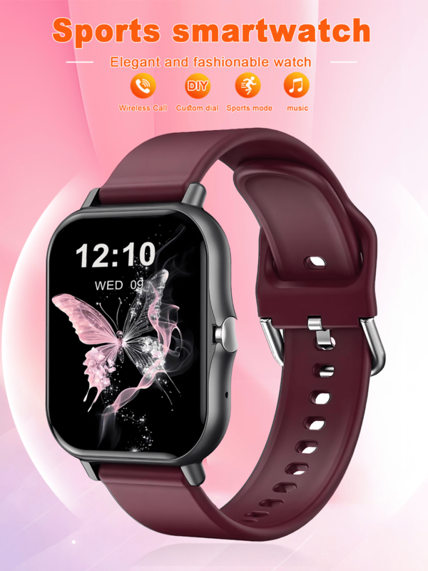 Upgraded Multi-Color Strap Options, Unisex Smartwatch With Multiple Sport Modes, Distance Tracking, Music Control, Remote Camera, Wireless Call, Customizable Dial, Smart Notifications, Alarm, Weather, 180mAh Battery, 1.83" Full-Touch Screen For & Android, Great For Christmas, Halloween Gifts