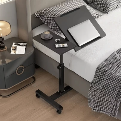 Mesa de noche giratoria y abatible, escritorio ajustable en altura y móvil, mesa lateral sencilla para dormitorio, escritorio pequeño para computadora