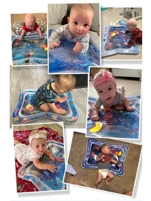 2pcs-Inflatable Tummy Time Mat Premium Baby Water Play Mat For Infants And Toddlers Baby For 3 To 24 Months, Strengthen Your Baby's Muscles, Portable