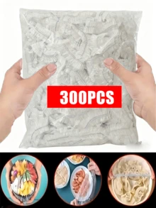 500pcs Elastic Food Freshness Wraps - Stretchable Clear Plate Covers, Disposable, Multi-Use, No Odor Kitchen Cling Film, Dust Protection For Home, Restaurant, Picnic - All Plate Sizes, Picnic Essentials|Decorative Wraps|Reusable Plastic Wrap, Plastic Wrap For Food - Multicolor - View 13