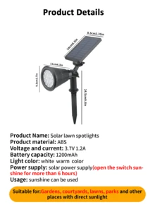 Solar betriebene LED Gartenleuchten, solar betrieben, ohne Verkabelung, für Garten, Park, Rasen, Landschaftsgestaltung, Baumbeleuchtung, laden sich tagsüber auf, leuchten nachts