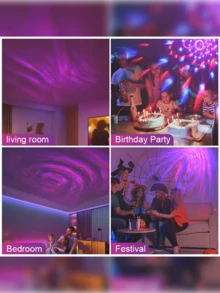LED Mini Magic Ball Projection Light Stage Light Colorful Rotating Magic Ball Atmosphere Light Starry Sky Light Dreamy Romantic Room Photo Shooting Festival Birthday Gift For Others - Multicolor - View 7
