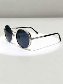 复古圆形大框时尚眼镜男女款时尚眼镜欧美风拍照道具眼镜 - 彩色 - 查看 5