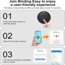 Apple AirTag、蓝牙智能追踪器、MFi 认证物品查找器、行李追踪器、物品定位器、兼容 Apple Find My App（仅限 IOS）、适用于钱包、行李、宠物、汽车、贵重物品、重要人物追踪