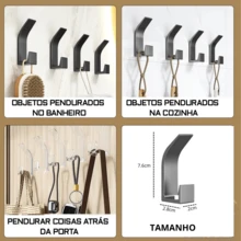 Kit Of 5 Luxury Multipurpose Adhesive Wall Hook Hanger No Mess - 灰色 - 查看 6