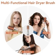 Escova de Ar Quente 4 em 1 - Secador de Cabelo, Escova Alisadora e Modeladora, Escova Quente para Cabelos Úmidos e Secos, Aquecimento Rápido de Alta Potência, Ferramenta de Styling de Cabelo para Viagem e Presente