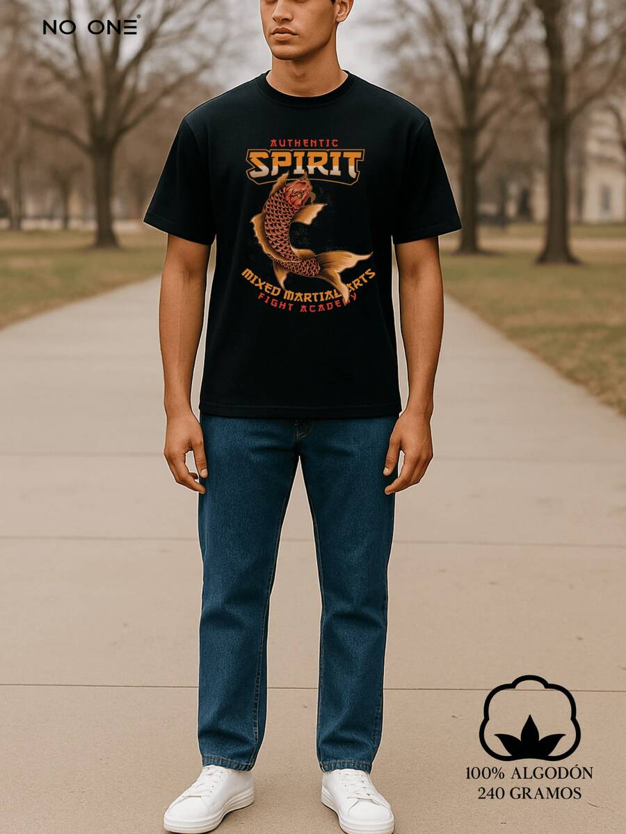 No One T-shirt streetwear con diseño estampado Recall - Negro - Ver 1