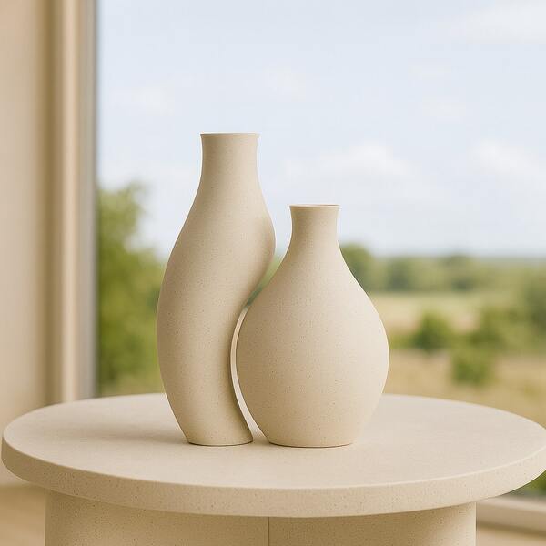 Conjunto de Vaso Decorativo em Cerâmica Enfeite Decorativo Sala Quarto