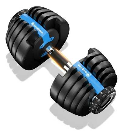 Haltere Regulável Peso Dumbbell Anilha ajuste até 24kg Academia Musculação Medpoint