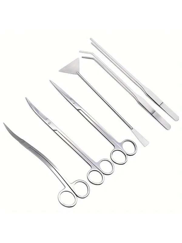 مقص وملقط أدوات للحوض المائي، مقص موجة للنباتات المائية، أدوات تنظيف عشب المياه من الفولاذ المقاوم للصدأ، اكسسوارات الحوض المائي