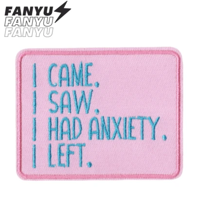 I CAN.I SAW.I HAD ANXIETY.I LEFT. Punk Rock Cartoon Adventure Funny Cool Sewing Patch DIY Clothing Accessory Embroidery Applique Iron-On Patch For Clothes, Pants, Jackets, Shoes, Bags