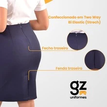 Women's Social Pencil Midi Straight Skirt With Elastane Evangelical Secretary - 黑色 - 查看 4