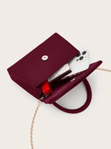 REMANLAND An Elegant And Fashionable Velvet Bow Tie Swan Evening Clutch, Suitable For Parties And Weddings, The Perfect Wallet And Evening Bag For Ladies, Ideal For Women Attending Parties, Weddings, Galas And Other Occasions, Also Makes A Great Gift For Women. - Burgundy - View 8