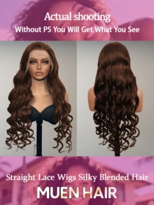 Peruca de Cabelo Humano Ondulado Escuro com Densidade de 200%, Peruca Frontal de Renda Transparente Marrom Ondulada 13x4 HD, Peruca Sem Cola Ondulada Marrom Chocolate 4# Colorida com Cabelo Bebê e Linha de Cabelo Natural para Mulheres