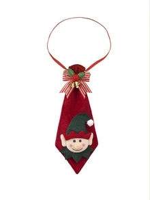 1pc, Christmas Fairy Bow Tie Decoration, Christmas Doll Decoration Tie, Fairy Bow Tie Pendant, Shop Window Doll Decoration Accessory, Car Cab Hanging Decoration, Christmas Tree Hanging Decoration Bow Tie. Christmas Decorations Winter Room Decor