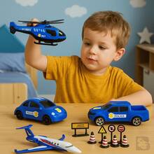 Kit Missão Resgate Com Avião Helicóptero Carros Brinquedo Infantil Menino Criança Presente - Sortido - Visão 5