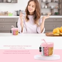 Portable Pill Organization With Separate Compartments - Holding 7 Kinds Of Vitamins And Medicines, 7-Compartment Medicine Box For 7 Days A Week, Anti-Mixing Design, Wide Opening, Clear Observation Window, Travel-Friendly Medicine Can With Convenient Lanyard, Travel, Elderly And Busy Lifestyle, 7 Compartments Medicine Can - 彩色 - 查看 2