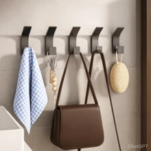 Kit Of 5 Luxury Multipurpose Adhesive Wall Hook Hanger No Mess - 灰色 - 查看 1