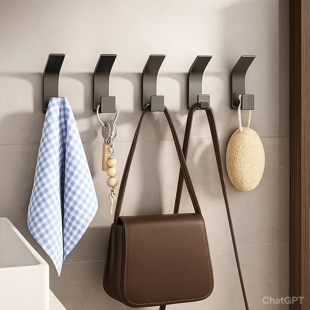 Kit Of 5 Luxury Multipurpose Adhesive Wall Hook Hanger No Mess - 灰色 - 查看 1