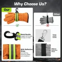 2 Stücke Handschuhe mit reflektierendem Rand und Sicherheitsgurt mit Drehverschluss