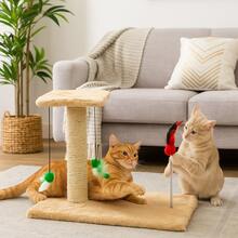 Scratching Post With Interactive Toys With Sisal And Balls - Beige - View 2