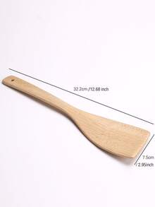 1pc Wooden Cooking Spatula, Wooden Spatula, Durable Wooden Kitchen Utensil - Apricot - View 2