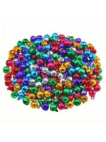 100pcs Small Aluminum Sleigh Bells Loose Beads For Holiday Decorations, DIY Christmas Tree Decorations - Multicolor - View 7