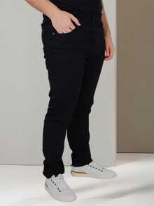 Vicio Fatal Men's Straight Twill Tex Denim Pants Plus Size Premium Social Fabric With Lycra High Durability And Comfort Casual Streetwear Balloon Bag Everyday - 黑色 - 查看 8