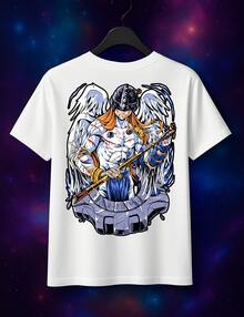 Angemon T-Shirt Anime Manga Cartoon Game Video Game Japan Nostalgia Exclusive Print Versatile And Modern Design Comfort And Durability And Style 100% Cotton Unisex Plux Size Casual Shirt Men Women Streat Casual Streatwear Immediate Shipping - 白色 - 查看 3