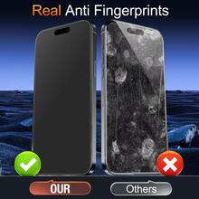 Yezodawee Bộ 2 miếng dán màn hình kính mờ, tương thích với iPhone 17 Pro, chống chói và chống bám vân tay, tương thích với ốp lưng điện thoại, bề mặt mờ, cũng tương thích với các dòng máy 16 Pro Max/16 Plus/15 Pro Max/14/13/12/11/XR/X/XS/7/8. - 2 cái - Xem 3