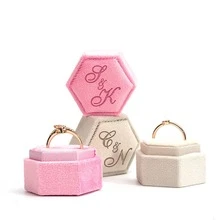 Personalized Ring Box Engraved Monogram Custom Engraving Initials Wedding Ring Box Engagement Ring Box Proposal Ring Box Ring Box Wedding Ring Box Ring Bearer Box Velvet Ring Box Proposal Ring Box Engagement Ring Box Jewelry Box Ring Case Double Ring Box Personalized Box Gift For He Custom Ring Box Single Ring Box - Multicolor - View 3