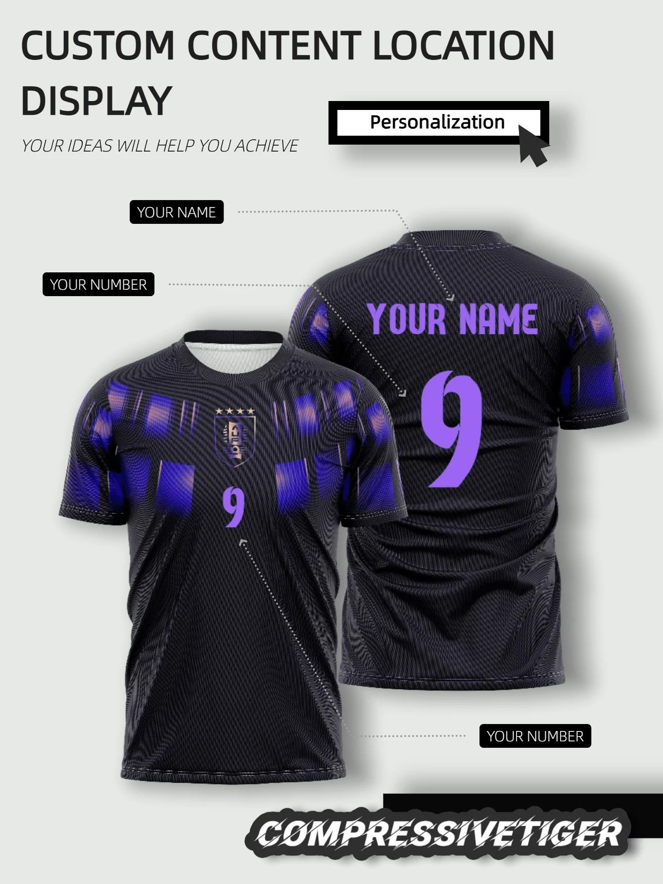 Personalisiertes Uruguay Fußball-Trikot für die Weltmeisterschaft 2526 - Individueller Name & Nummer - Atmungsaktiver Kompressionsfit für Höchstleistung - Fan-Sportbekleidung