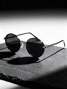 复古圆形大框时尚眼镜男女款时尚眼镜欧美风拍照道具眼镜 - 彩色 - 查看 8